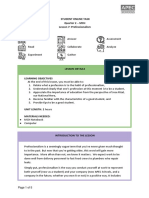 Student Online Task Quarter 2 - MCH Lesson 7: Professionalism