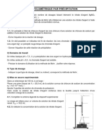 Dosage Volumétrique Par Précipitation: 1) Principe 1.1