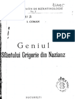 Ioan G Coman - Geniul SF Grigorie de Nazianz