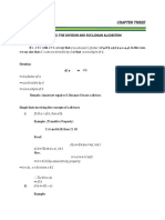 Divisors: The Division and Euclidean Algorithm: Chapter Three