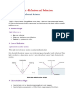 Light - Reflection and Refraction Notes