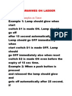 PLC Programmes On Ladder Logics - Programme Examples On Timer