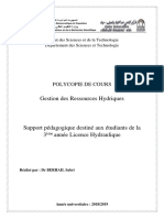 Gestion Des Ressources Hydrique - Licence - HY PDF