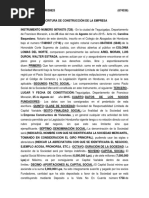 Escritura Constitucion de La Empresa