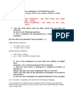 Exercise 1 1 Identify The Free Morphemes