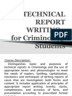 Technical Writing 1 For Criminology Students