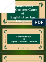 Characteristics and Common Genre of English-American Period