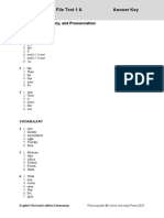 File Test 1 A Answer Key: Grammar, Vocabulary, and Pronunciation