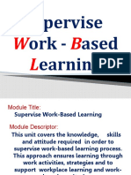 3 - Supervise Work Based Learning - Orientation