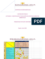 Actividad 8 - Identificación y Evaluación de Aspectos e Impactos Ambientales