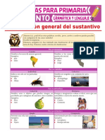 Clasificación Del Sustantivo para Quinto Grado de Primaria