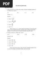 Statistics Questions Multiple-Choice