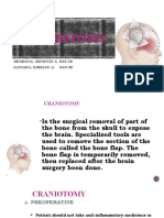 Craniotomy: Memdova, Monette A. Bsn-3B Llevado, Emielou A. Bsn-3B