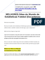 Melhores Sites de Estatisticas de Futebol (Site de Estatísticas de Futebol Escanteios)