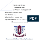 Chemical Waste Management: Assignment No. 1