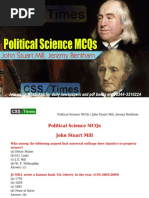 Political Science MCQs - John Stuart Mill, Jeremy Bentham