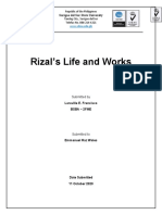 Rizal's Life and Works: Surigao Del Sur State University