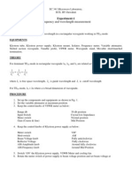 Frequency and Wavelength Measurement: Experiment-1