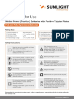 Instructions For Use: Motive Power (Traction) Batteries With Positive Tubular Plates