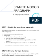 How To Write A Good Paragraph