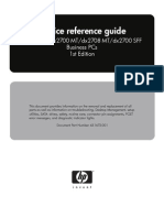 Service Reference Guide: HP Compaq Dx2700 Mt/Dx2708 Mt/Dx2700 SFF Business Pcs 1St Edition