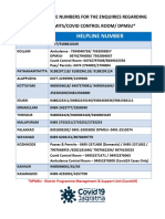 District Helpline Number: District Helpline Numbers For The Enquiries Regarding Passes/Permits/Covid Control Room/ Dpmsu