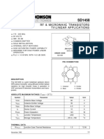 Tv/Linear Applications RF & Microwave Transistors: Pin Connection