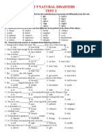 English 9 Unit 9 Natural Disasters Test 3