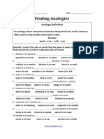 Finding Analogies Worksheet