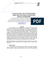 Elliptic Public Key Cryptosystem Using DHK and Partial Reduction Modulo Techniques