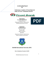 An Internship Report On "Financial Performance Analysis of Trust Bank LTD