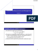 Financial Risk Measurement and Management: Volatility Forecast: GARCH Estimation