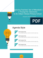 Exploring Teachers' Use of Mandarin I N Young ESL Classrooms in An Urban Chinese Primary School