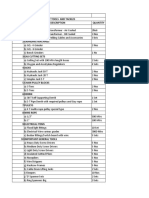 List of Tools and Tackles SL - No Description Quantity 1 Welding Machines