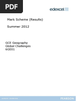 Mark Scheme (Results) Summer 2012: GCE Geography Global Challenges 6GE01