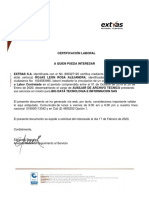 Certificado Extras