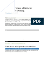 Constructivism As A Theory For Teaching and Learning: What Are The Principles of Constructivism?