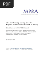 The Relationship Among Exports, Imports and Economic Growth in Turkey