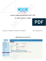 Security Configuration Guide Lines of OLT / ONU For DBC Customer's / Vendors