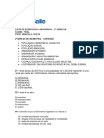 Geografia Marcelo Lista de Exercícios - 2 Serie em - Geografia Humana e Economica - Avaliação Final - 2018