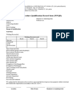 Welding Procedure Qualification Record Form (WPQR) : Range of Qualification Test Piece