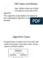 ALGORITHM Types and Modes