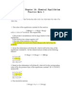 Chem 1120 - Chapter 14: Chemical Equilibrium Practice Quiz 1