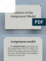 Chapter III - 1.2 Solution of The Assignment Model