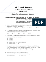 Unit 1 Test Review: Physics Basics, Movement, and Vectors Chapters 1 - 3