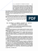 The Solubility of Ferrous Sulphate in Aqueous Solutions of Sulphuric Acid