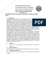 Guia de Practicas de Laboratorio: Practica Nº1 Determinacion de Potencial de Hidrogeno Y Acidez Titulable Total