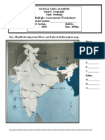 Drainage Worksheet - On Map Skill-Multiple Assessment