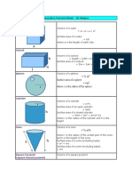 Geometry Formula Sheet