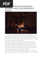 Key Differences Between Modern and Contemporary Dance